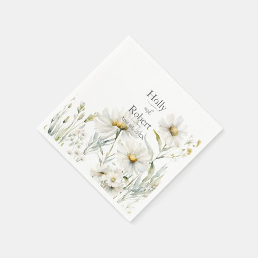 Serviette En Papier Mariage Fleur sauvage Daisy (Coin)