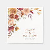 Serviette En Papier Mariage Fleur sauvage de Terracotta Boho (Devant)