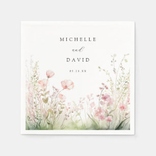 Serviette En Papier Mariage Fleur sauvage Delicate