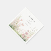 Serviette En Papier Mariage Fleur sauvage Delicate (Coin)