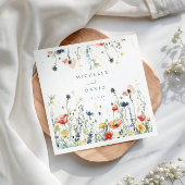 Serviette En Papier Mariage Fleur sauvage dynamique