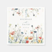 Serviette En Papier Mariage Fleur sauvage dynamique (Devant)