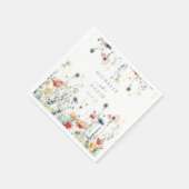 Serviette En Papier Mariage Fleur sauvage dynamique (Coin)