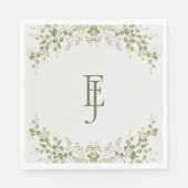 Serviette En Papier Mariage Fleur sauvage écologique (Devant)