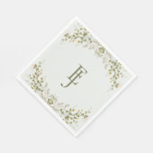 Serviette En Papier Mariage Fleur sauvage écologique (Coin)