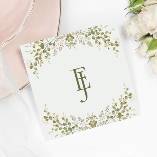 Serviette En Papier Mariage Fleur sauvage écologique
