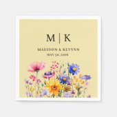 Serviette En Papier Mariage Fleur sauvage Elegant Boho (Devant)