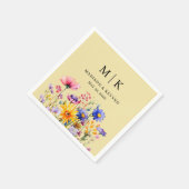 Serviette En Papier Mariage Fleur sauvage Elegant Boho (Coin)