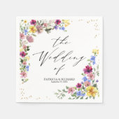 Serviette En Papier Mariage Fleur sauvage Elegant Boho (Devant)