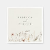 Serviette En Papier Mariage Fleur sauvage Elegant Boho (Devant)