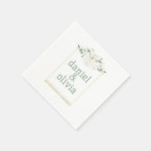 Serviette En Papier Mariage Fleur sauvage élégant Charm Green (Coin)