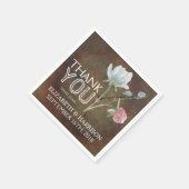 Serviette En Papier Mariage fleur sauvage en bois de chêne (Coin)