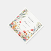 Serviette En Papier Mariage Fleur sauvage en gras (Coin)