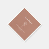 Serviette En Papier Mariage Fleur sauvage en terre cuite (Coin)