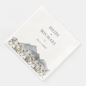 Serviette En Papier Mariage Fleur sauvage HEIDI Muet Boho (Coin)