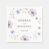 Serviette En Papier Mariage Fleur sauvage Lavender Violet Purple Sprin (Devant)
