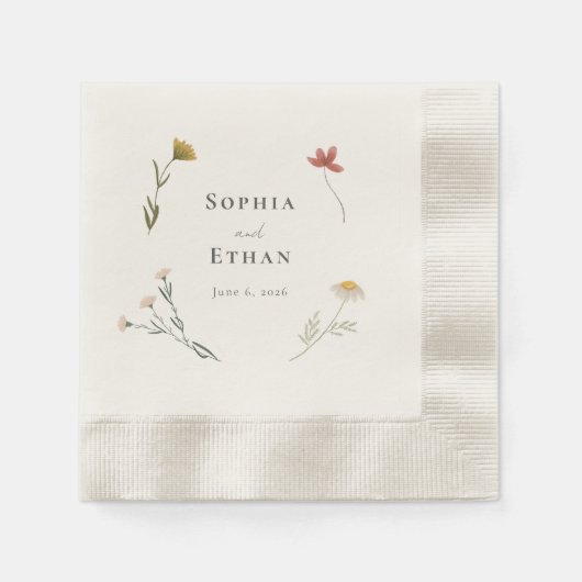Serviette En Papier Mariage Fleur sauvage Leander (Devant)