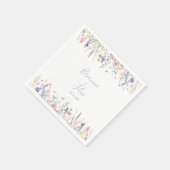 Serviette En Papier Mariage Fleur sauvage multilingue d'été Napkin (Coin)