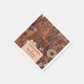 Serviette En Papier Mariage Fleur sauvage orange brûlé (Coin)