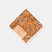 Serviette En Papier Mariage Fleur sauvage orange brûlé (Coin)