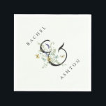 Serviette En Papier Mariage Fleur sauvage Pale Green Elegant<br><div class="desc">Cette élégante serviette de mariage est ornée d'une esperluette ornée de fleurs sauvages d'aquarelle peints en blanc,  vert pâle,  jaune et violet avec vos noms. Pour une personnalisation plus avancée de cette conception,  cliquez sur le BOUTON OUTIL DESIGN BLEU ci-dessus ! Des articles correspondants sont également disponibles.</div>