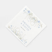 Serviette En Papier Mariage Fleur sauvage périphérique bleu (Coin)