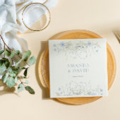 Serviette En Papier Mariage Fleur sauvage périphérique bleu