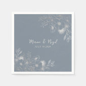 Serviette En Papier Mariage fleur sauvage Periwinkle (Devant)