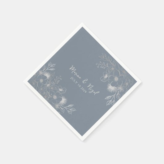 Serviette En Papier Mariage fleur sauvage Periwinkle (Coin)
