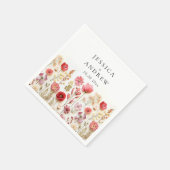 Serviette En Papier Mariage Fleur sauvage Retro Pastel Pink (Coin)