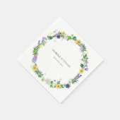 Serviette En Papier Mariage Fleur sauvage rustique (Coin)