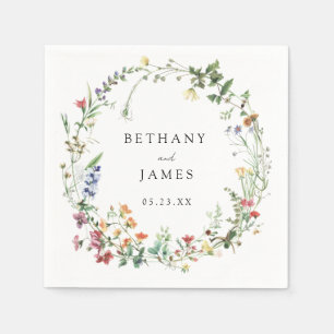 Serviette En Papier Mariage Fleur sauvage rustique