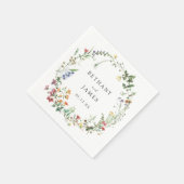 Serviette En Papier Mariage Fleur sauvage rustique (Coin)