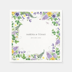 Serviette En Papier Mariage Fleur sauvage Rustique Boho