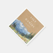 Serviette En Papier Mariage Fleur sauvage Rustique Kraft Mountain (Coin)