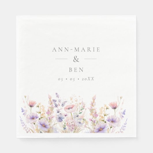 Serviette En Papier Mariage Fleur sauvage Spring Lilac (Devant)