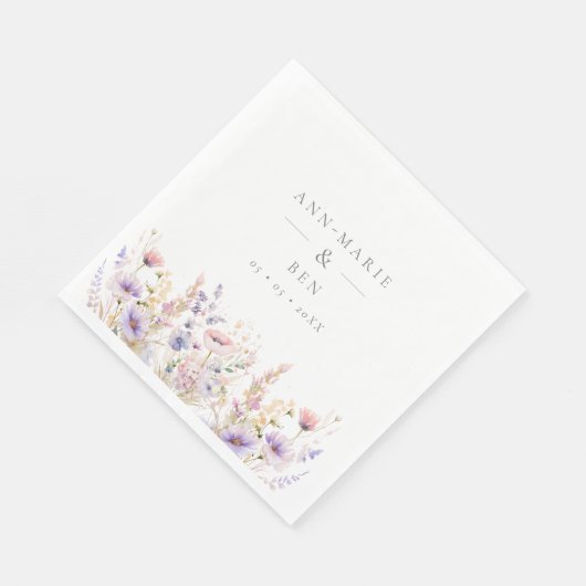 Serviette En Papier Mariage Fleur sauvage Spring Lilac (Coin)