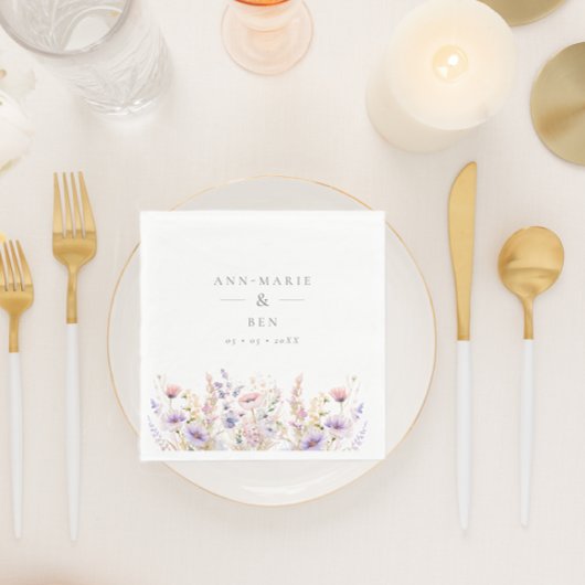 Serviette En Papier Mariage Fleur sauvage Spring Lilac