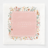 Serviette En Papier Mariage Fleur sauvage Sunny Pink ID1023 (Devant)