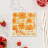 Serviette En Papier Mariage Fleur sauvage Vintage rétro (En situation)