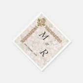 Serviette En Papier Mariage fleuri à bijoux d'or (Coin)