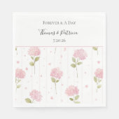 Serviette En Papier Mariage Fleurs d'Hydrangea Rose Jolies (Devant)