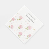 Serviette En Papier Mariage Fleurs d'Hydrangea Rose Jolies (Coin)