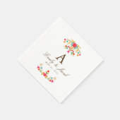 Serviette En Papier Mariage Fleurs Pays (Coin)