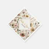 Serviette En Papier Mariage floral (Coin)