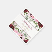 Serviette En Papier Mariage floral (Coin)
