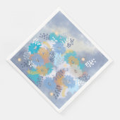 Serviette En Papier Mariage floral abstrait (Coin)