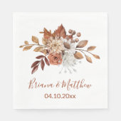 Serviette En Papier Mariage floral automne (Devant)