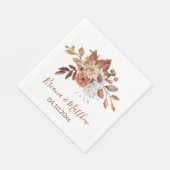 Serviette En Papier Mariage floral automne (Coin)