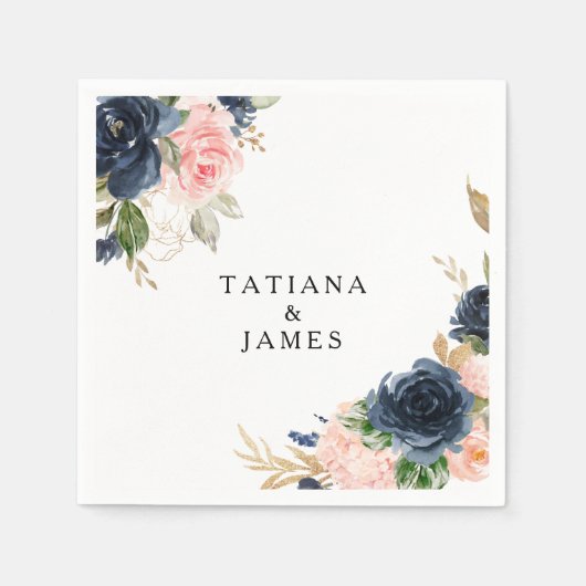 Serviette En Papier Mariage floral automne exquis Napkin (Devant)